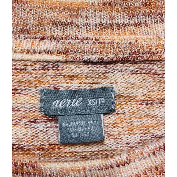 Aerie Womens Pullover Top XS Drawstring Long Sleeve Relaxed Fit Multicolor - Picture 4 of 9